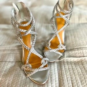 Badgley Mischka Silver stilettos
